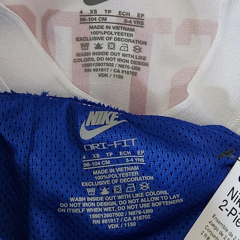 Nike 2-Piece Football Jersey Shorts Set‎ Boys Size 4 Game Royal White Red